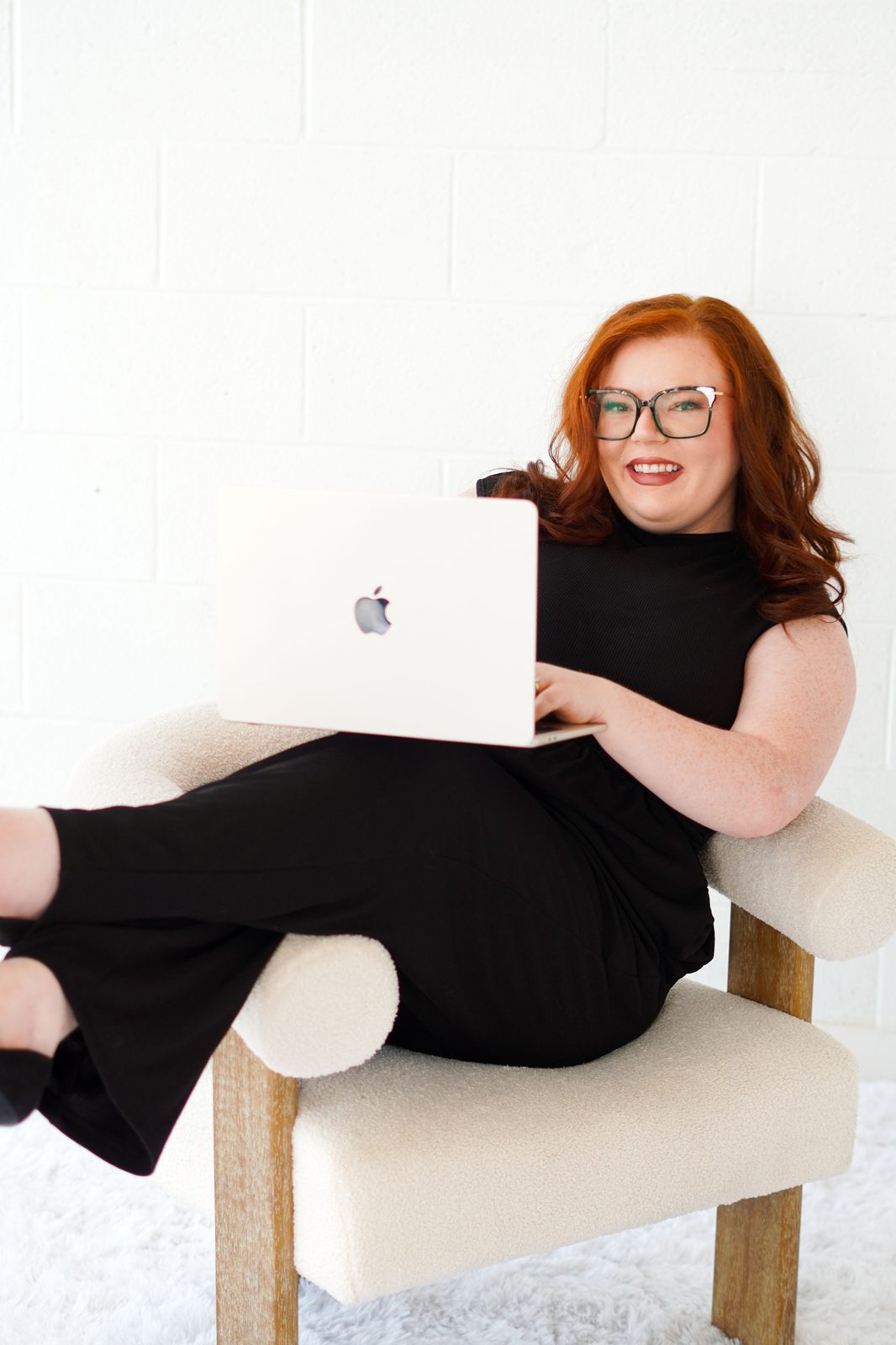 Sierra Marie Bonn working at her laptop